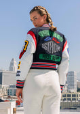 Load image into Gallery viewer, First Row Cropped Varsity Jacket