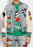 Load image into Gallery viewer, SPRING  BREAK CHENILE PATCH DENIM JACKET