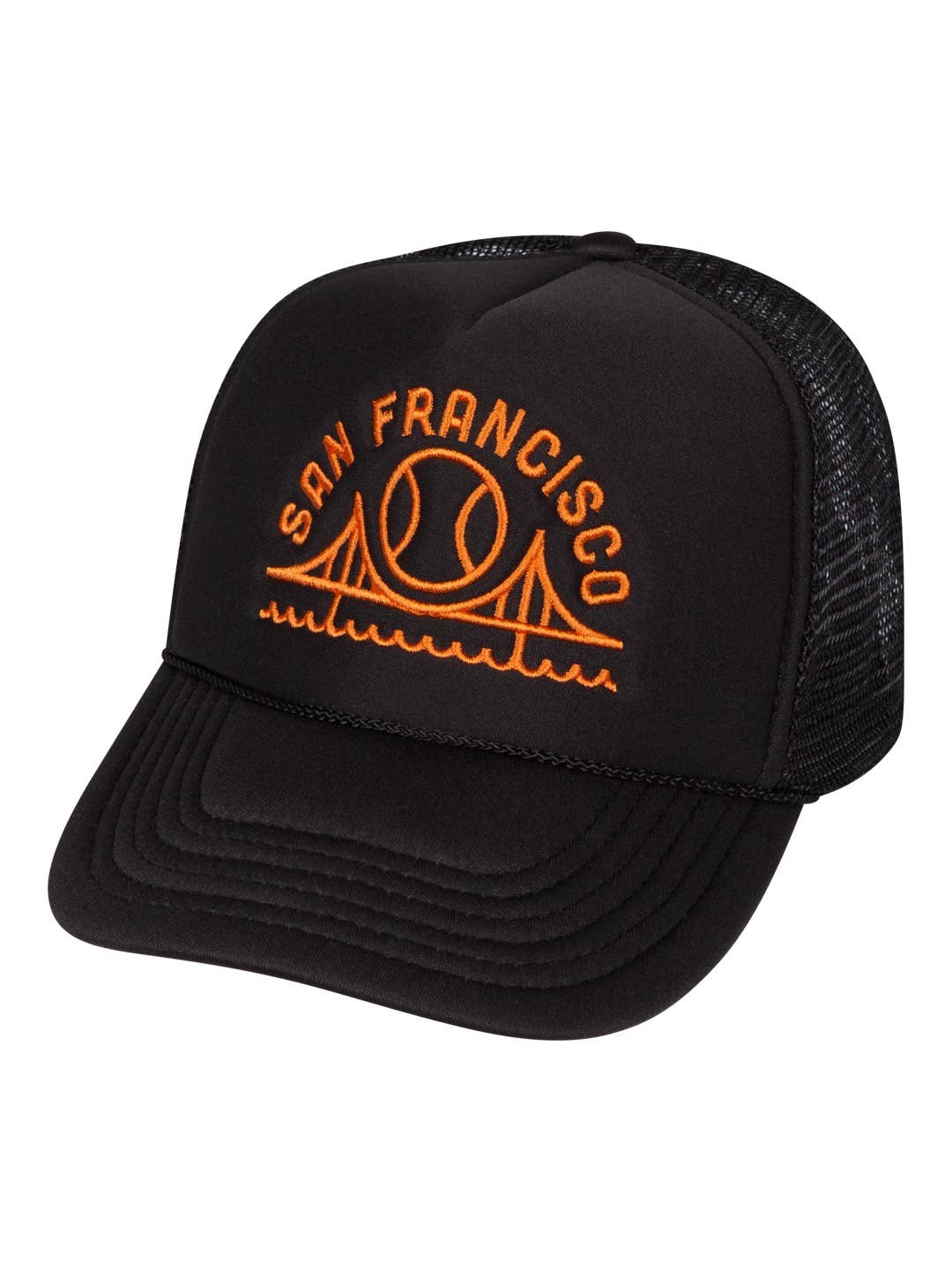 SF Baseball Trucker Hat Black