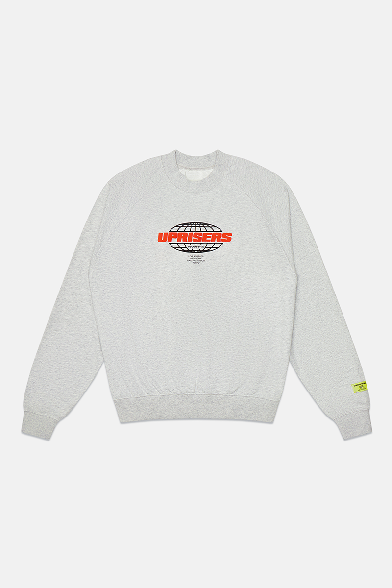 UPRISERS.WORLD ORIGINAL GREY CREWNECK SWEATSHIRT