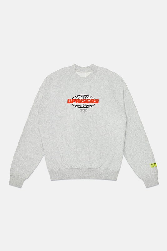 UPRISERS.WORLD ORIGINAL GREY CREWNECK SWEATSHIRT