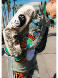 Load image into Gallery viewer, SPRING  BREAK CHENILE PATCH DENIM JACKET
