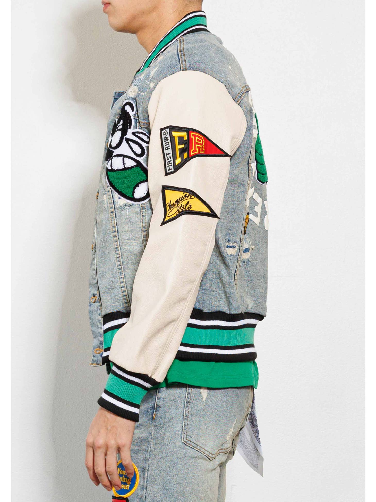 SPRING  BREAK CHENILE PATCH DENIM JACKET