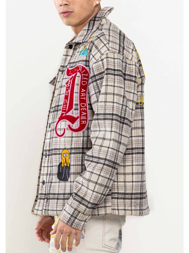 First Row Art Dealer Plaid Shacket