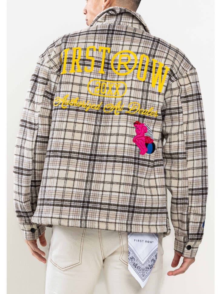 First Row Art Dealer Plaid Shacket