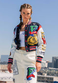 Load image into Gallery viewer, First Row Cropped Varsity Jacket
