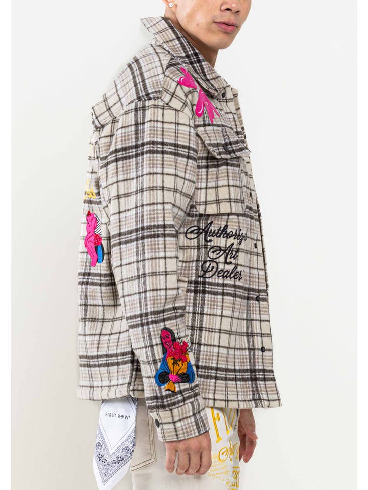 First Row Art Dealer Plaid Shacket