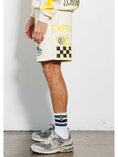 Load image into Gallery viewer, First Row "Grow Your Future" chenille embroidered graphic shorts
