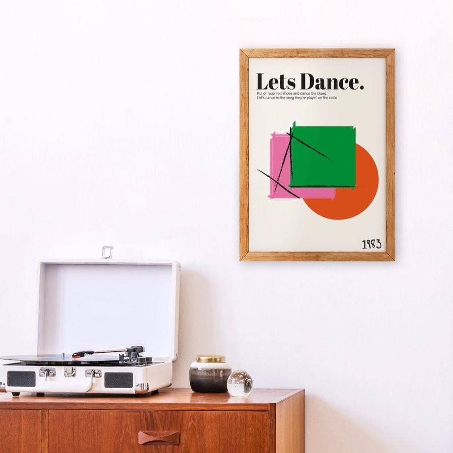 Lets Dance David Bowie Inspired Retro Giclée Art Print