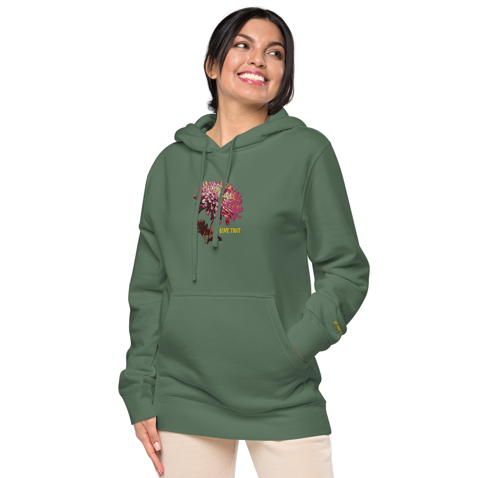 Embroidered Chrysanthemum Hoodie - Love That