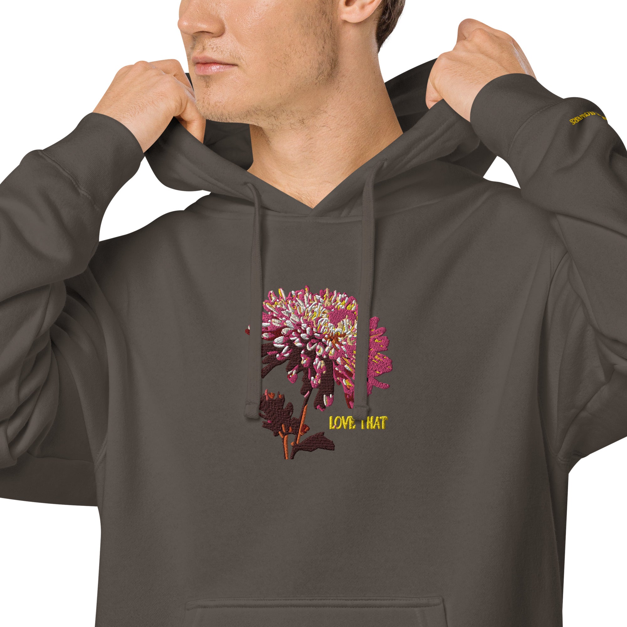 Embroidered Chrysanthemum Hoodie - Love That