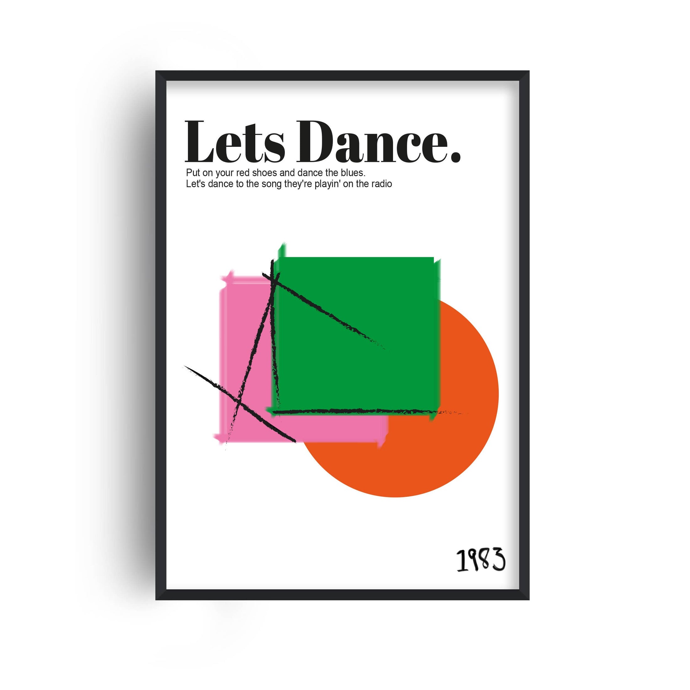 Lets Dance David Bowie Inspired Retro Giclée Art Print