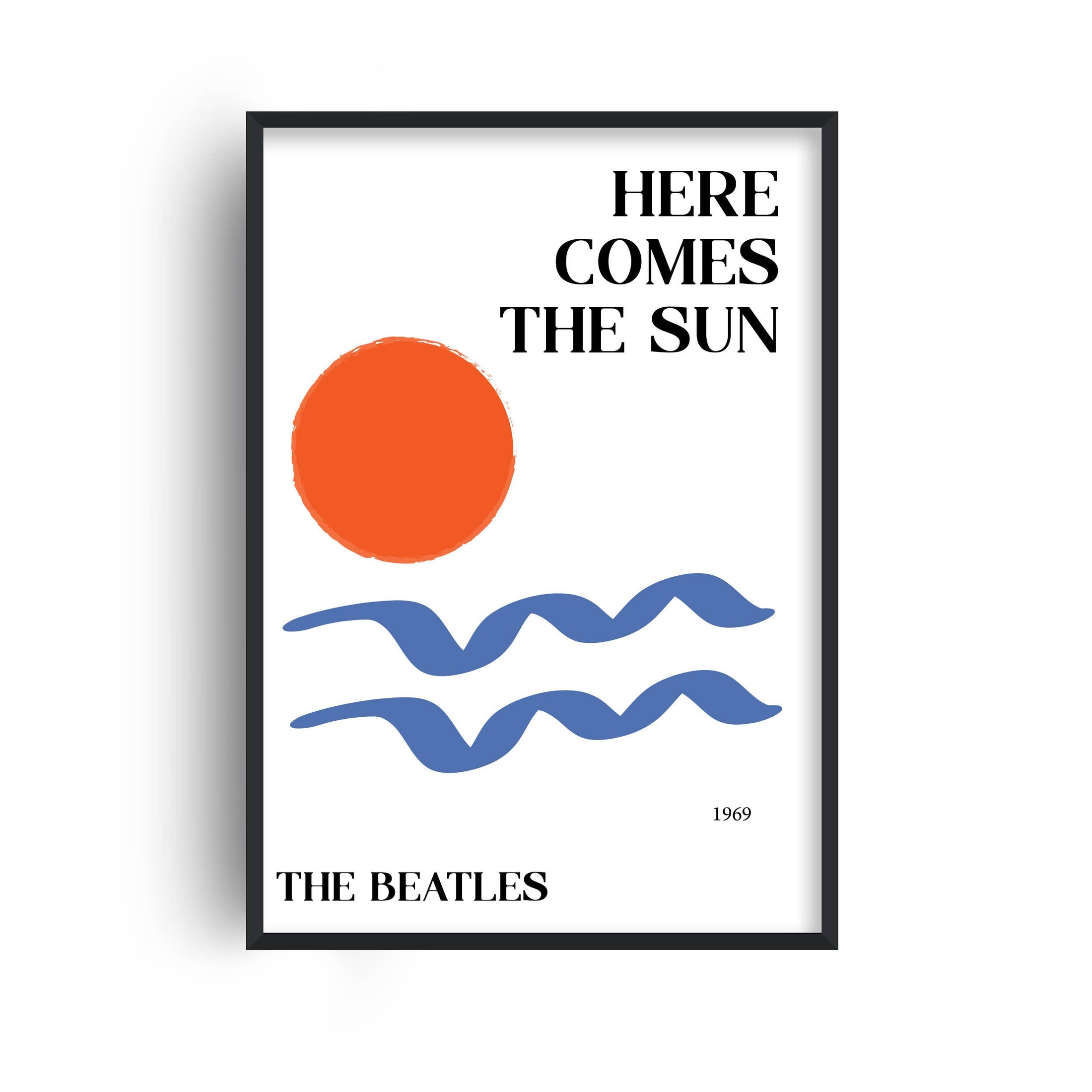 Here comes the sun Beatles inspired retro Giclée art Print