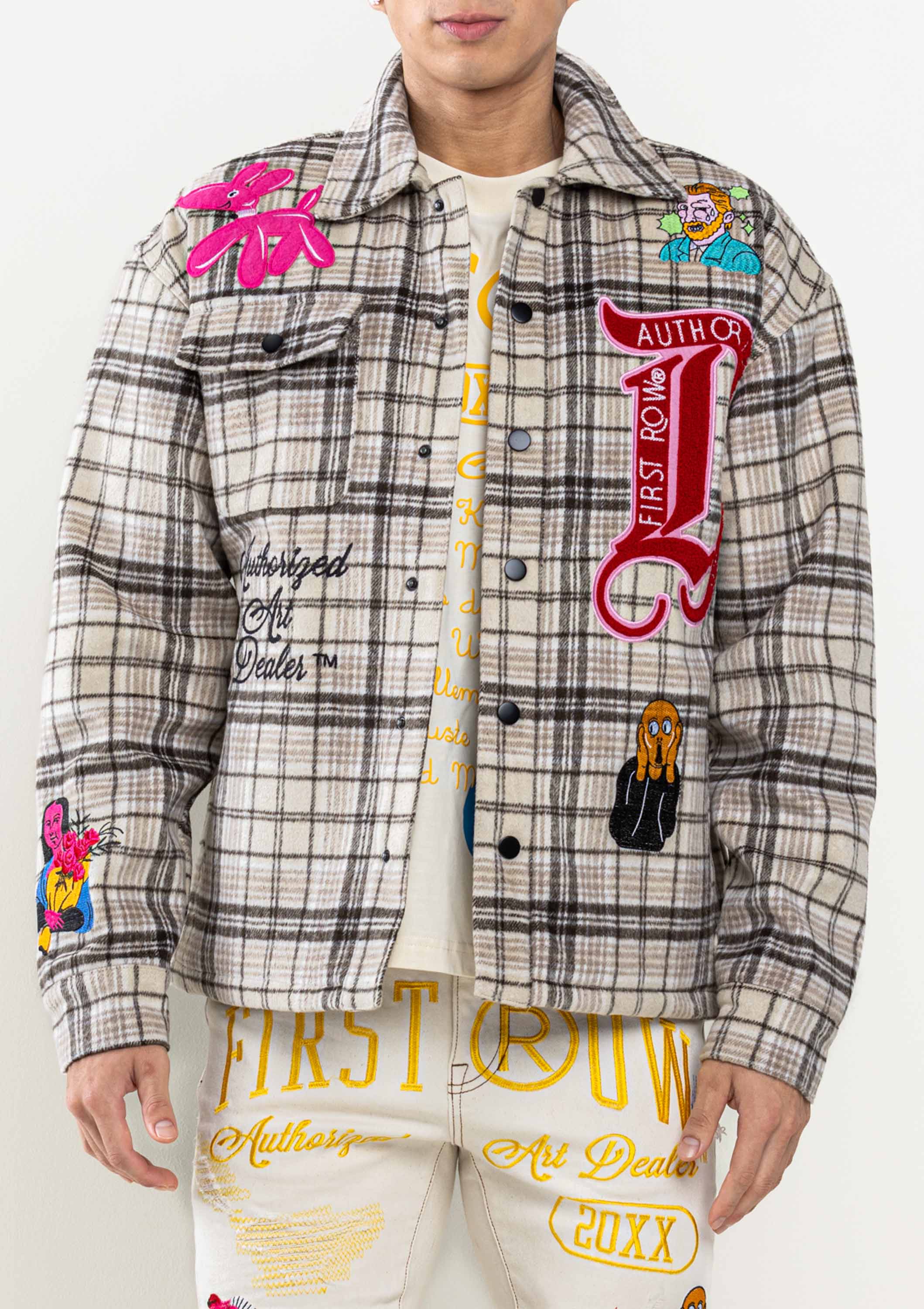 First Row Art Dealer Plaid Shacket